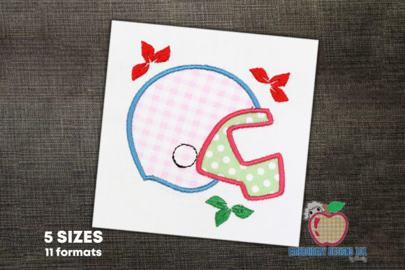 Applique Design of Football Helmet