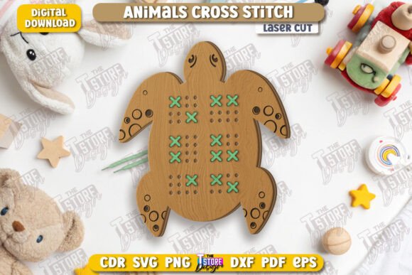 Cross Stitch Turtle Laser Cut CNC