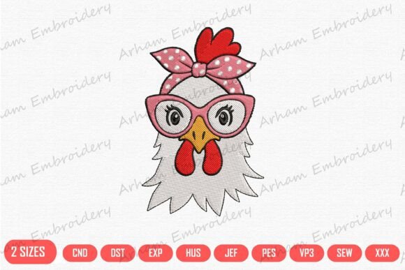 Cute Hen with Pink Glasses