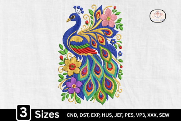 Floral Bird Folk Art Peacock