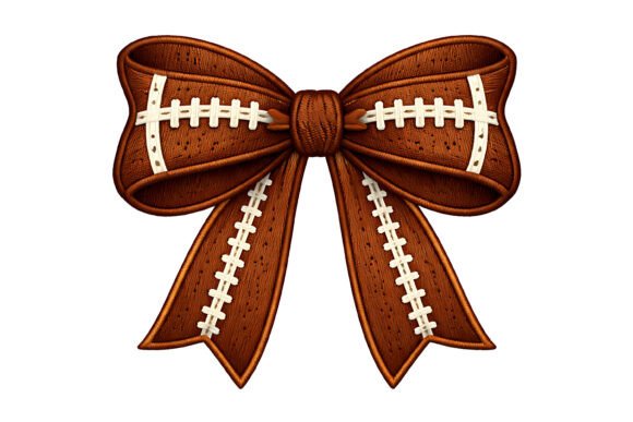 Football Bow Embroidery Sports Design