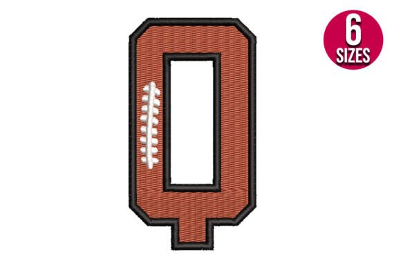 Football Font Alphabet Letter Q