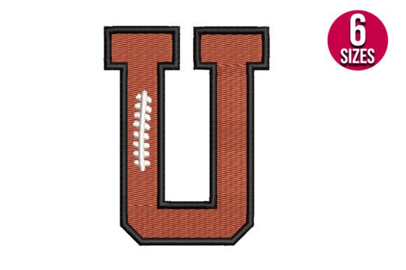 Football Font Alphabet Letter U