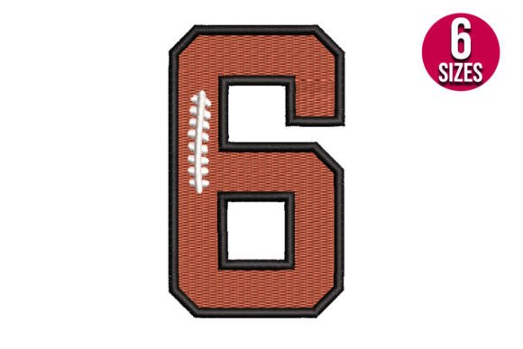 Football Font Alphabet Number Six 6