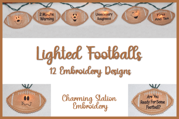 Lighted Footballs: A Charming, Playful Embroidery Set