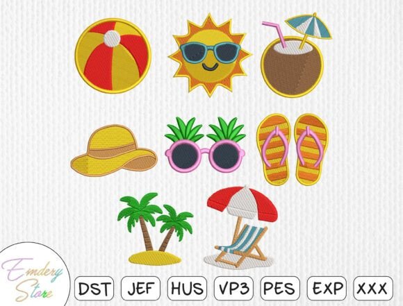 Summer Beach Patches Design Set