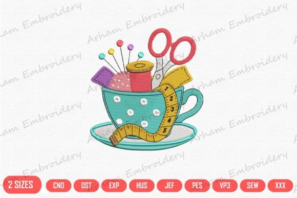 Vintage Teacup Sewing Essentials
